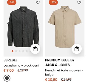 Heren hemden -70%