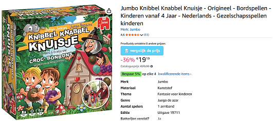 Jumbo bordspel 🏡 Knibbel Knabbel Knuisje voordeligst bij Amazon BE/NL