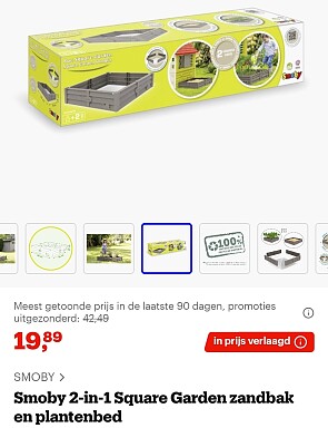 Smoby 2-in-1 zandbak en plantenbed