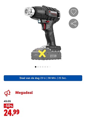-50% Accuheteluchtpistool 20 V PARKSIDE PERFORMANCE® PPHLGA20