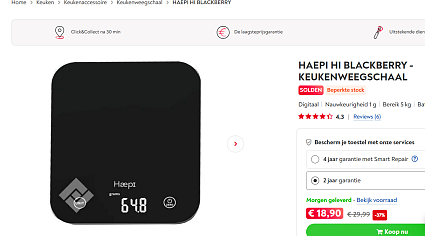 ⚖️ Haepi Hi Blackberry Keukenweegschaal ⚖️