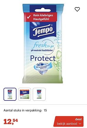Tempo Fresh to Go Protect doekjes