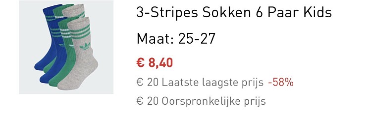 Adidas kids sokken