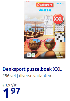 Denksport puzzelboek XXL aan €1,97
