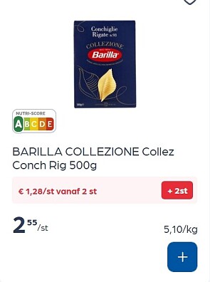 Barilla la collezione collez conch rig 500 gram -50%