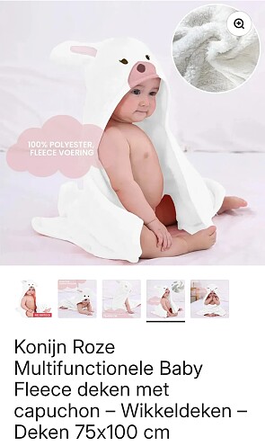 Deryan fleece wikkeldeken voor baby's