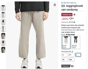 QS Joggingbroek van corduroy maat L -88%