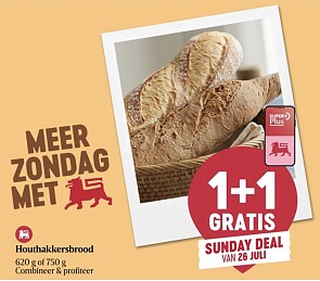 1+1 gratis houthakkersbrood bij Delhaize op 26/7/26