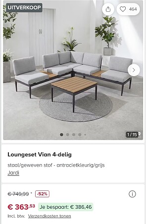 Jardi loungeset Vian 4-delig -52%