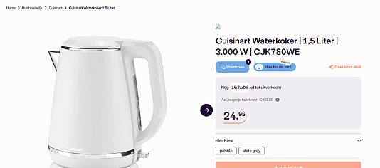 ☕ Cuisinart Waterkoker, 1,5 Liter, 3.000W