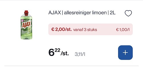Ajax allesreiniger limoen 2L in promo