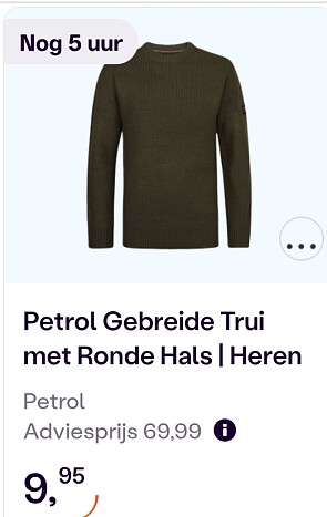 Petrol Herentrui maat XXL aan 9,95€