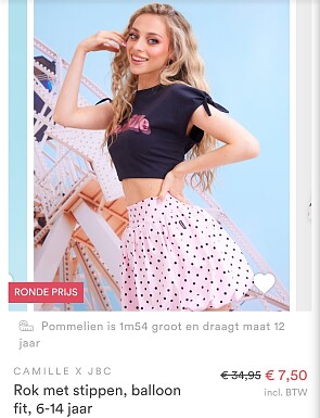 CAMILLE rok met stippen -79%