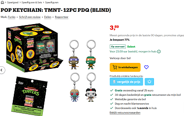 🐢🔑 Funko Pop Keychain: Ninja Turtles TMNT Mystery Blind Bag