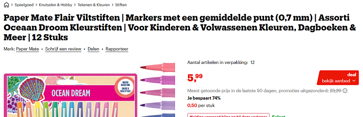 🖊️🌊 Paper Mate Flair Viltstiften - Ocean Dream