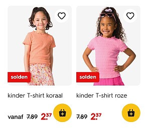 Kinder t-shirts vanaf €2,37 bij Hema