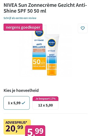 NIVEA Sun Zonnecrème Gezicht