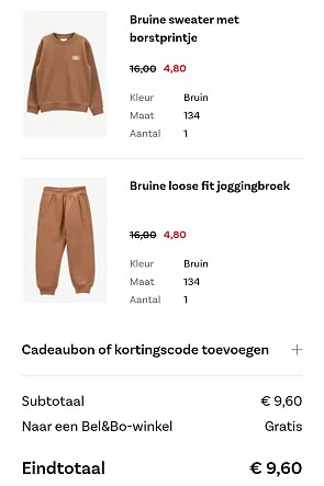 Jogging voor 9,60€ ipv 32€ bij bel&bo