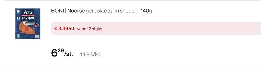 Boni Noorse gerookte zalm sneden 140 gram -50%