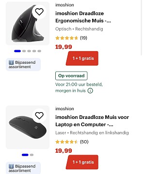 1+1 gratis op computer accessoires