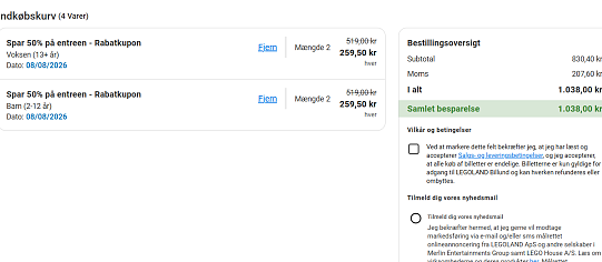 🎢🧱 LEGOLAND Billund - 50% korting op entree!