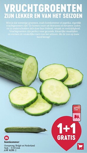 Delhaize 1+1 komkommer en brood
