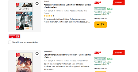 🎮🔥 Gamers opgelet! vandaag: 2 games voor €30 bij bol
