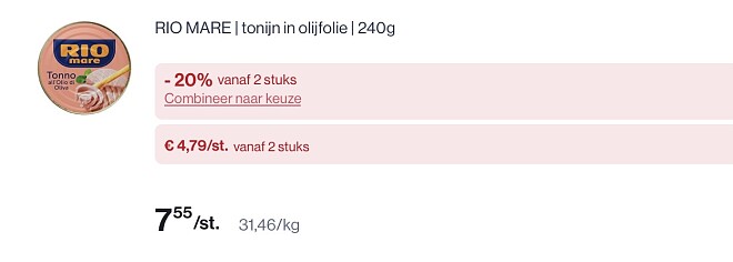 RIO Mare tonijn in olijfolie 240 gram in promo