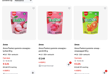 Populaire tiktok snoepjes🍬🍑 Amos Peelerz Gummie-Snoepjes