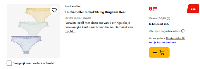 Hunkemöller koopjes tot -75% bij Bol