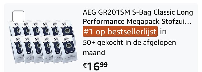 Aeg stofzuigzakken