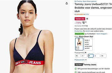 Bralette tommy hilfiger maat M en L