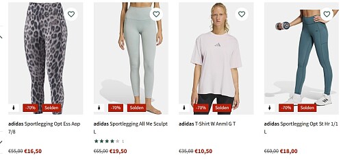 Adidas sportleggings 70% goedkoper