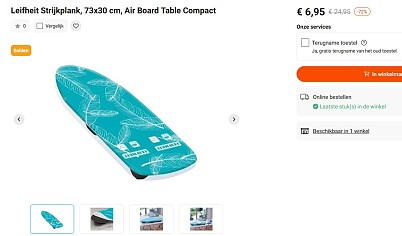 Leifheit Strijkplank voor 6.95 euro