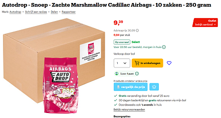 Autodrop zachte marshmallow Cadillac 10 x 250 gr