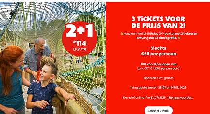 🎢 Walibi Belgium: 3 tickets voor de prijs van 2!