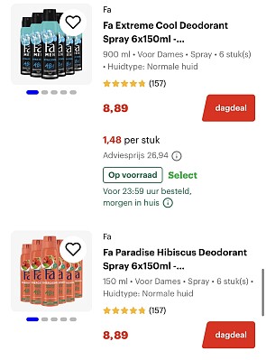 Fa deodorants