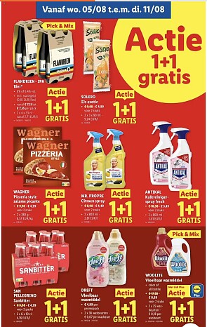Mooie 1+1 gratis acties bij Lidl vanaf woe 5/8/26
