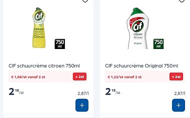 Cif schuurcreme -50%