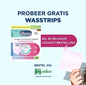 Gratis dr Beckmann wasstrips bjj je Delhaize Collect bestelling