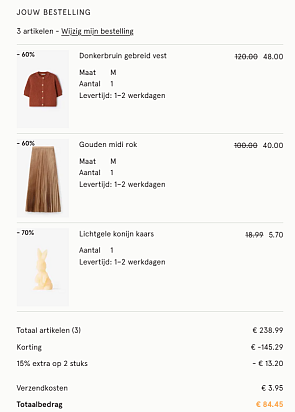 €154 korting bij Sissy-Boy = 65% voordeel