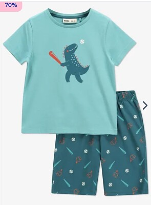-70% Blauwgroene pyjama Baseball