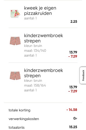 2 kinderzwembroeken gekocht voor 13€
