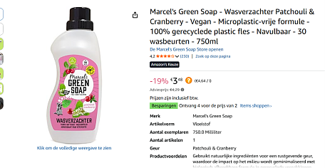 wasverzachter aan spotprijsje