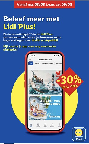 30%Korting ipv 10% op tickets Walibi en aqualibi met Lidl plus
