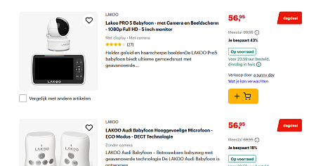 Vandaag deals op babyfoons van Philips Avent, Luvion, Lakoo en Alecto