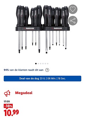 -38% Beitelschroevendraaierset, 15-delig