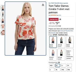 Tom Tailor Dames Crinkle T-shirt XS. -81%