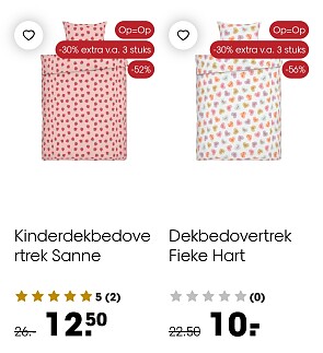 Dekbedovertrekken kids vanaf 7€ per stuks!