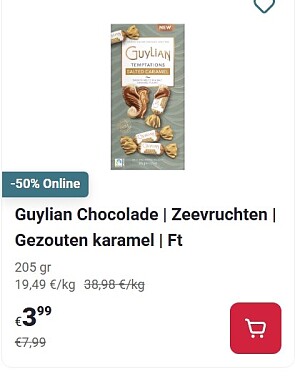 Guylian chocolade zeevruchten gezouten karamel -50% op Delhaize.be